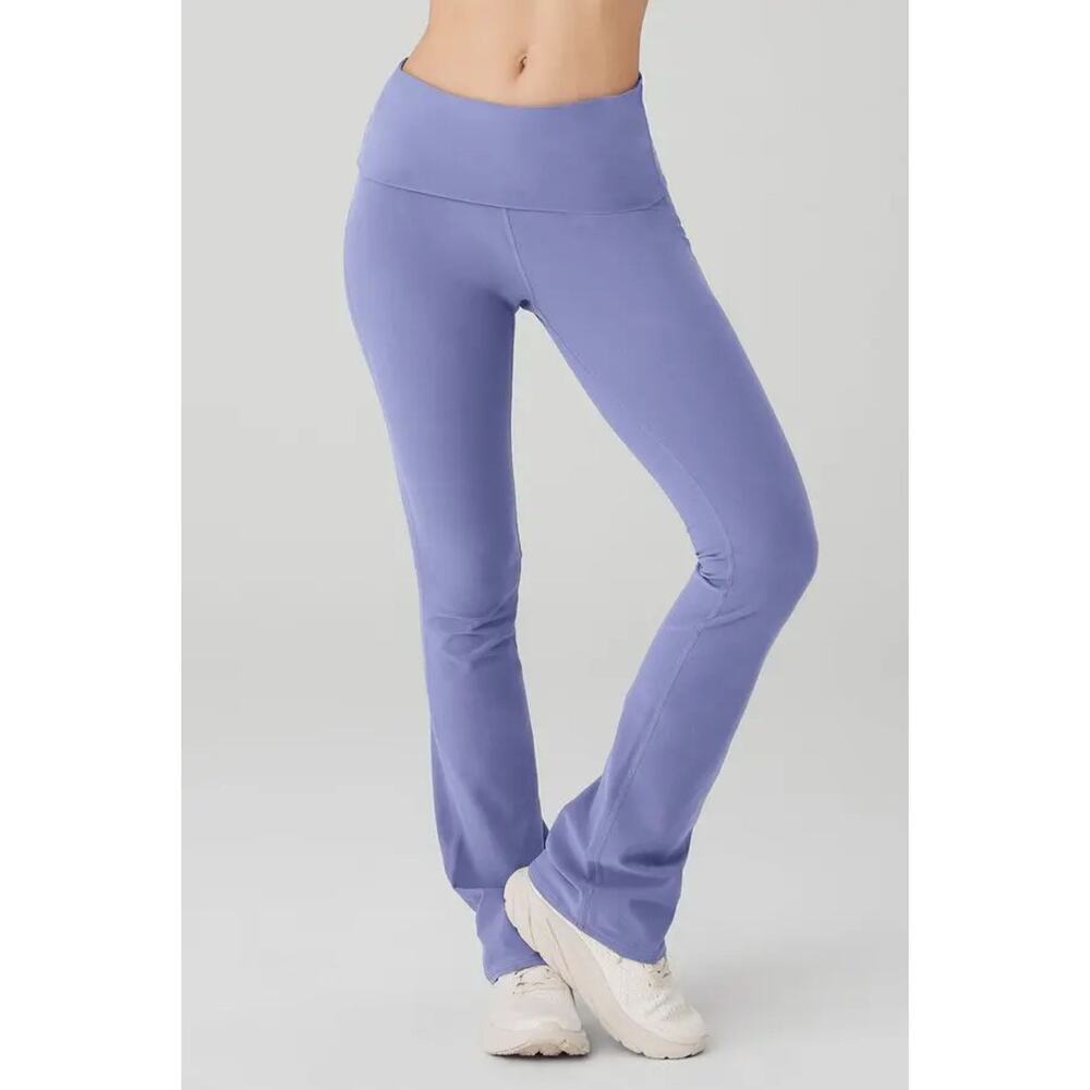Alo Yoga Soft Fold Over Bootcut Leggings Blue Size S